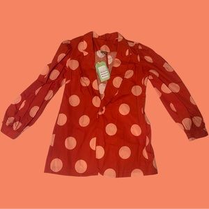 FARM Rio Red Polka Dot Blazer